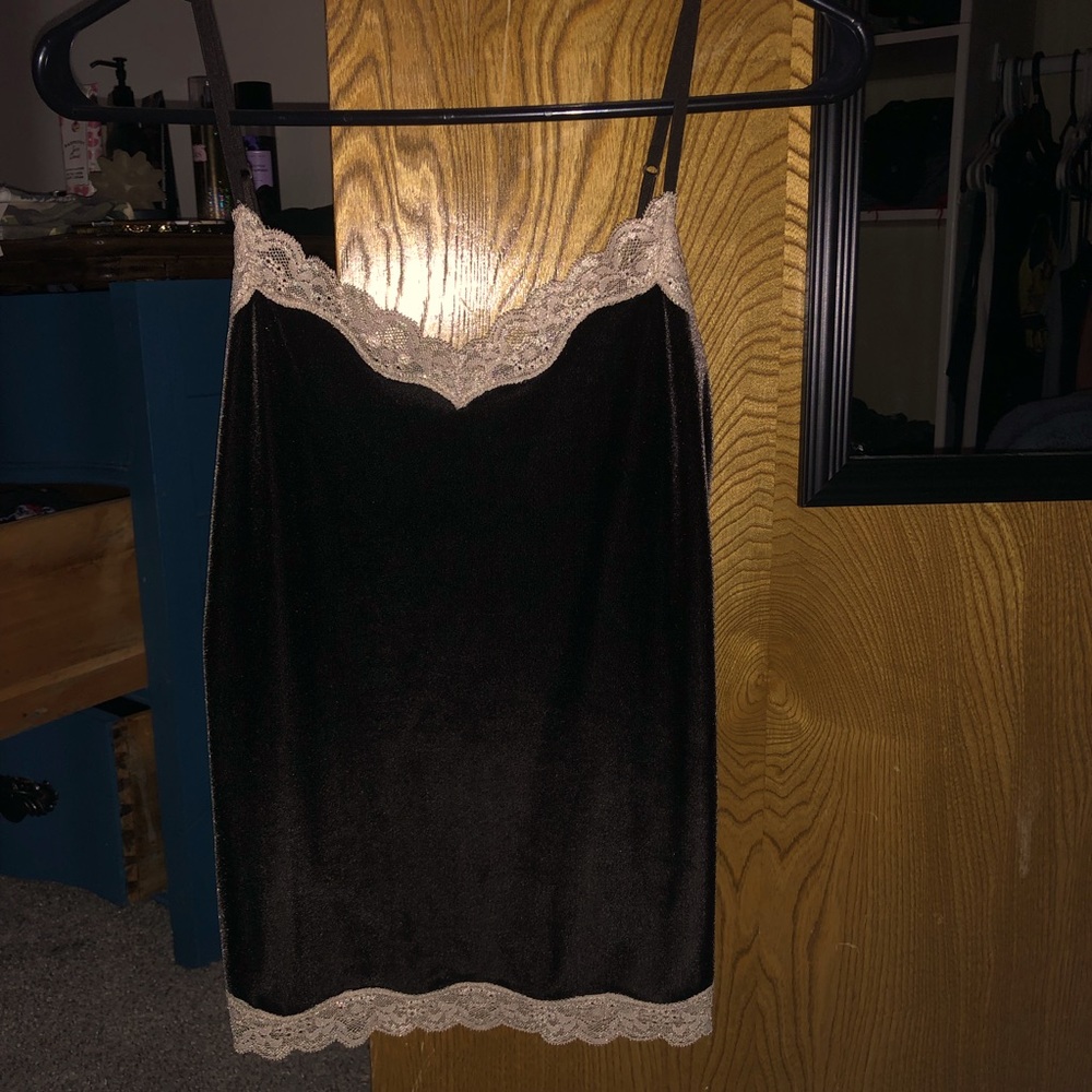 Velvet and lace chocolate & cream cami - adorable